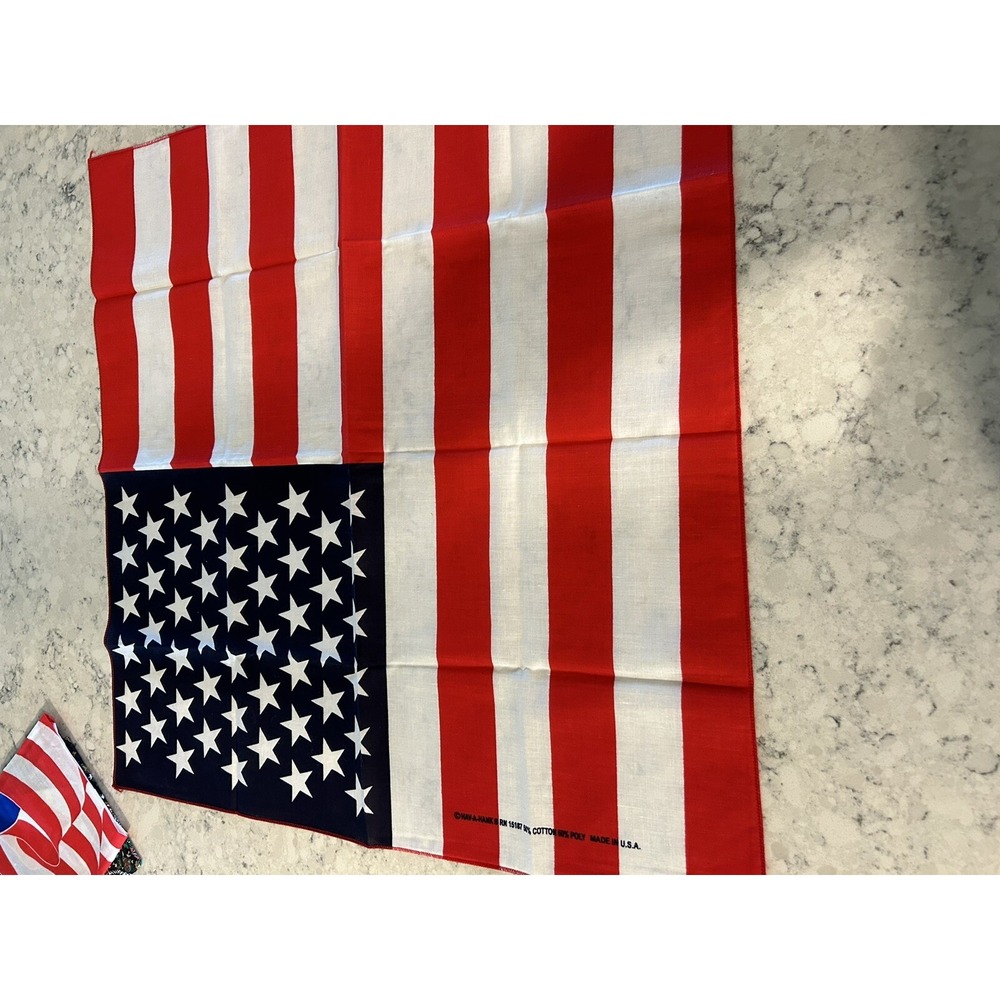 Vintage Hav-A-Hank American Flag Bandana Red White & Blue~Made In USA #15187 NEW